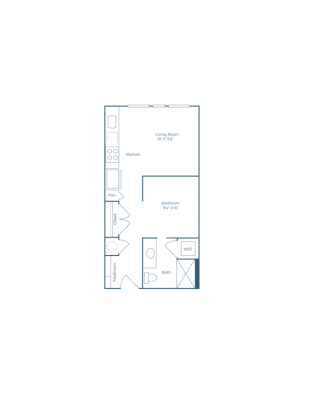Ramble and Rose Floor Plan 1 Bedroom 1 Bath 1 Bed 1 Bath 465 sqft