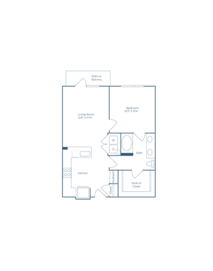 Ramble and Rose Floor Plan 1 Bedroom 1 Bath 1 Bed 1 Bath 752 sqft