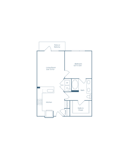 Ramble and Rose Floor Plan 1 Bedroom 1 Bath 1 Bed 1 Bath 752 sqft