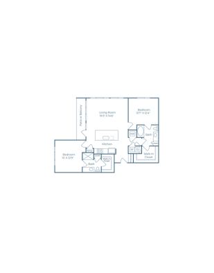 Ramble and Rose Floor Plan 2 Bedroom 2 Bath 2 Bed 2 Bath 1254 sqft