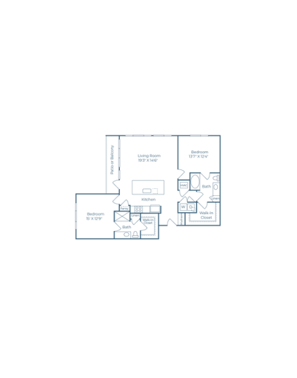 Ramble and Rose Floor Plan 2 Bedroom 2 Bath 2 Bed 2 Bath 1254 sqft