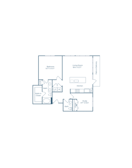 Ramble and Rose Floor Plan 2 Bedroom 1.5 Bath 2 Bed 1.5 Bath 1088 sqft