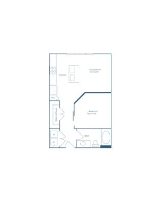 Ramble and Rose Floor Plan 1 Bedroom 1 Bath 1 Bed 1 Bath 600 sqft