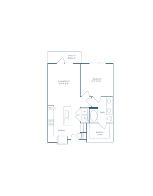 Ramble and Rose Floor Plan 1 Bedroom 1 Bath 1 Bed 1 Bath 745 sqft