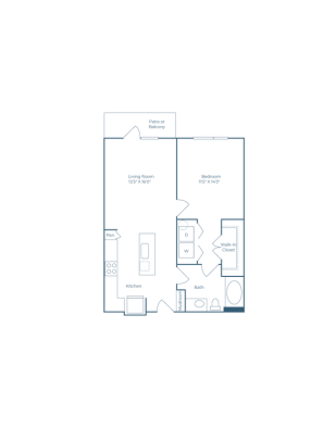 Ramble and Rose Floor Plan 1 Bedroom 1 Bath 1 Bed 1 Bath 722 sqft