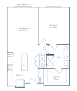 Ramble and Rose Floor Plan 1 Bedroom 1 Bath 1 Bed 1 Bath 864 sqft