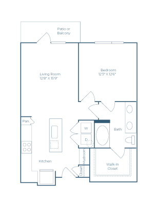 a floor plan for a two bedroom apartment at The Ramble and Rose