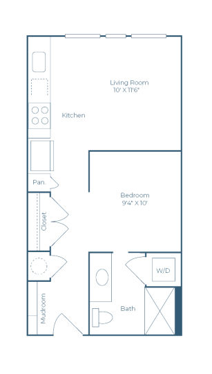 a floor plan of a two bedroom apartment at The Ramble and Rose